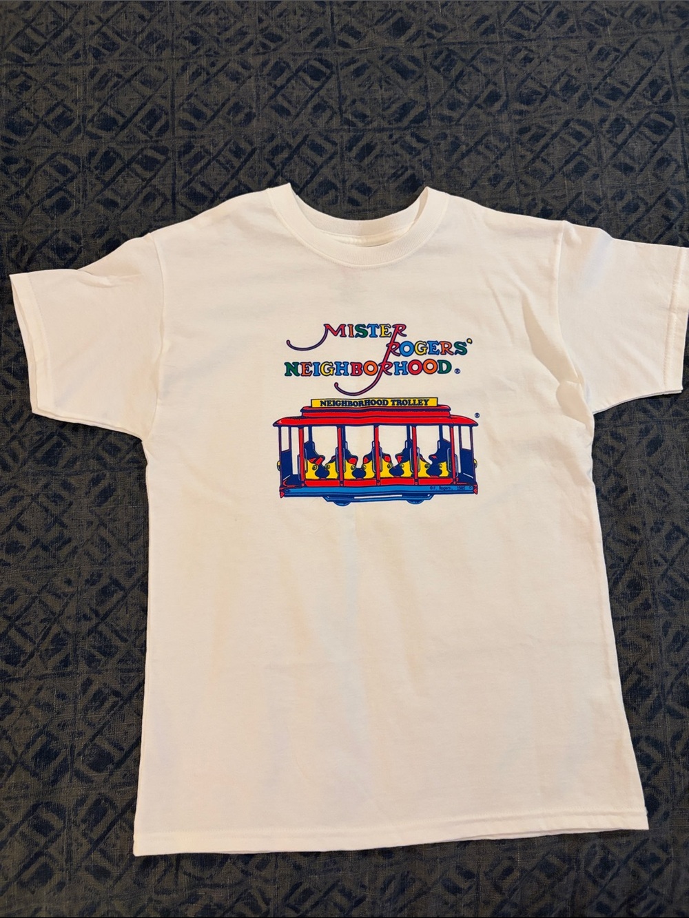 Hanes White Kids Tee with Colorful Mister Rogers' Trolley Graphic